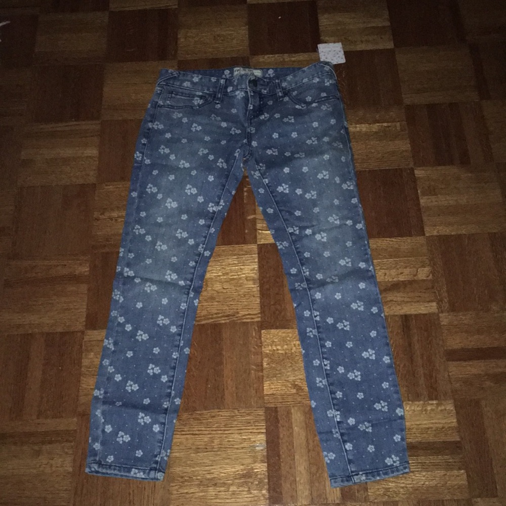 Free People Floral Printed Skinny Jeans